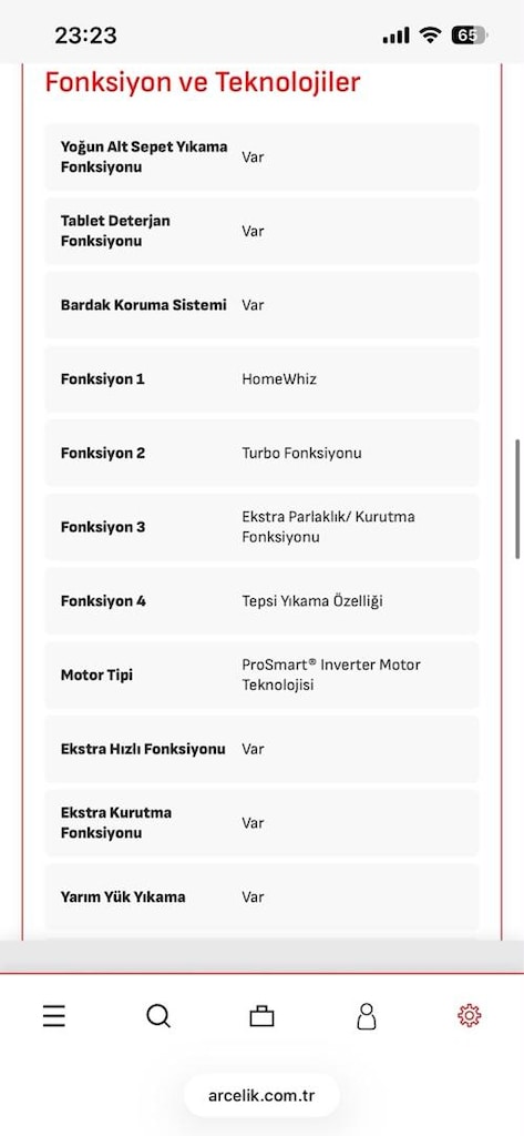 ARÇELİK 6566I BULAŞIK MAKİNESİ - 6