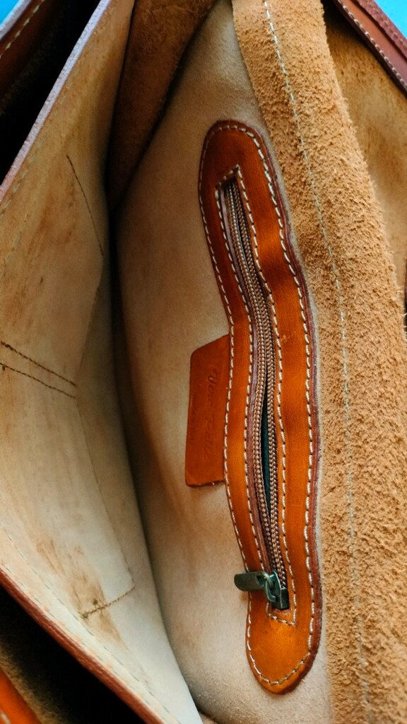 El yapimi %100 deri camel rengi unisex askili canta - 7