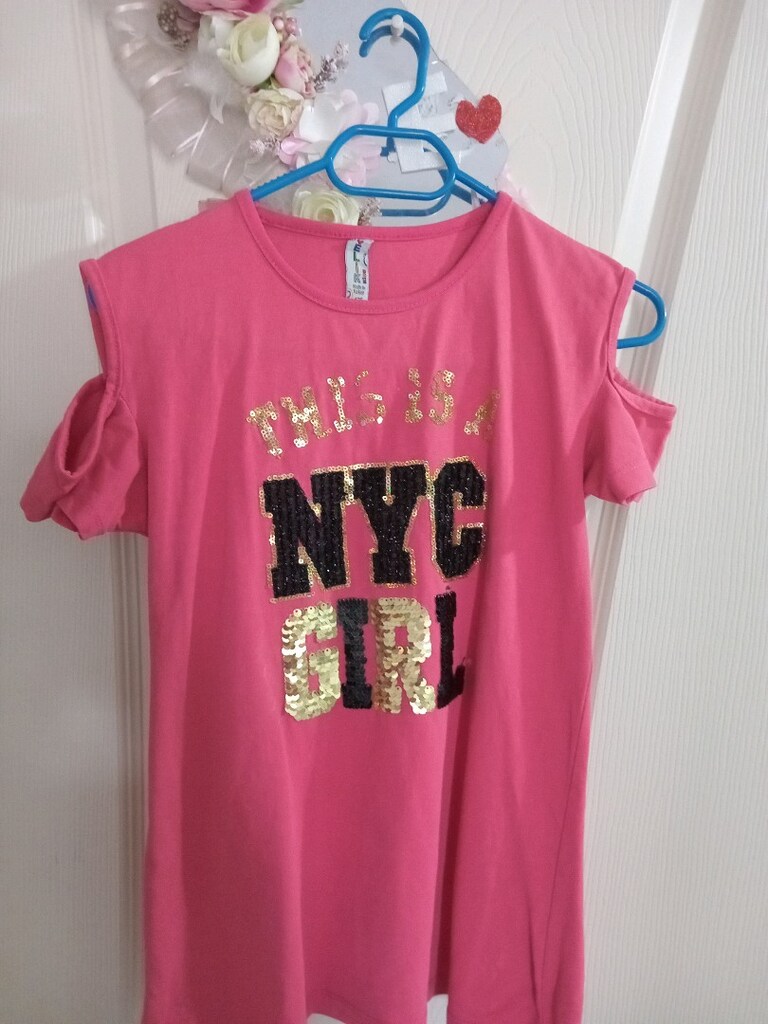 Çocuk tişört önünde pullu yazılı - 7