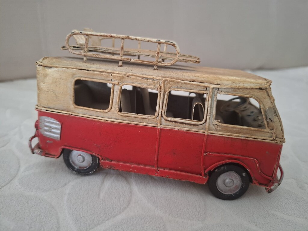Dekoratif Metal Minibüs Vintage Vosvos TENEKE KARAVAN - 9
