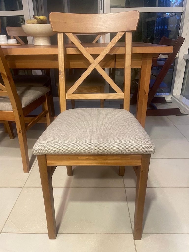 NORDVİKEN açılır yemek masası, 4 sandalye antika vernik, 4-6 kişilik - 3