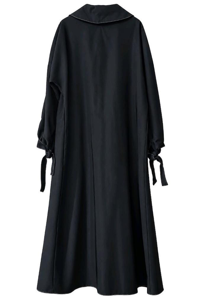 Siyah Oversize Uzun Trençkot - Sister's Store - 2