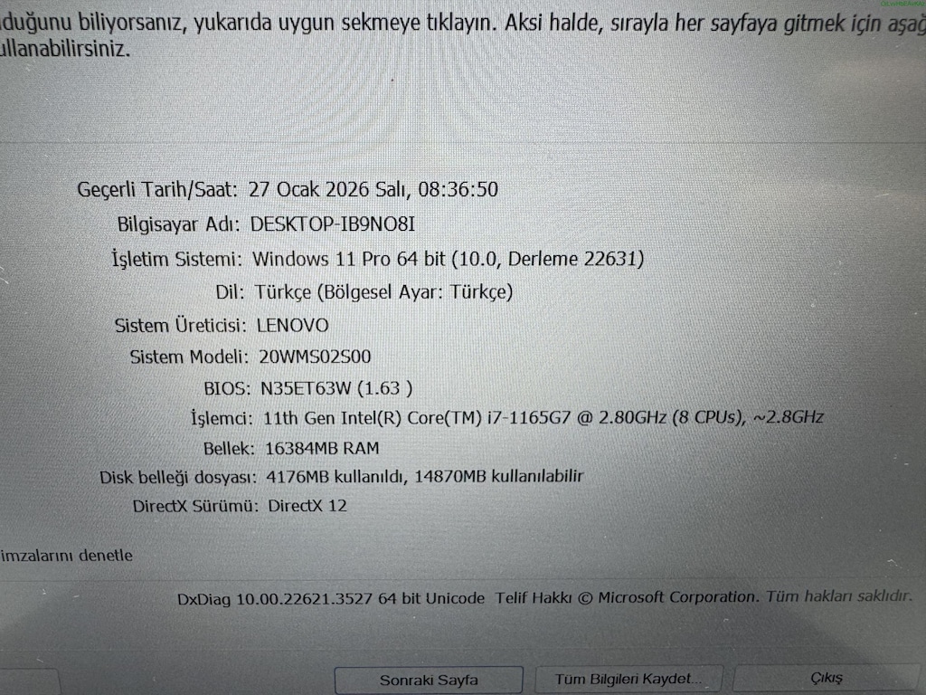 THİNKPAD T14S İ7 11. NESİL 16 GB RAM 256 M2SSD DOKUNMATİK - 7