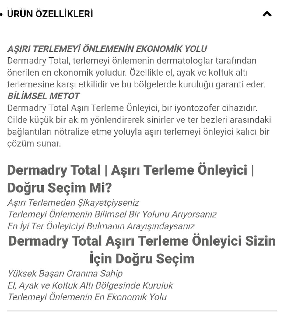 Aşırı el, ayak, koltuk altı terleme önleyici cihaz - 2