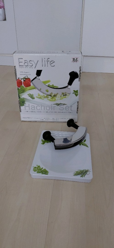 İtalyan Easy Life Hachoir Set – Çift Bıçaklı Zırh & Melamin Tahta - 2