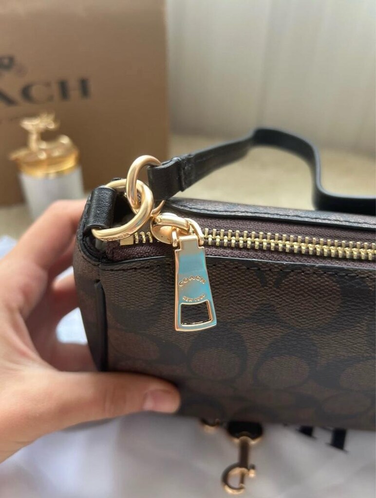 TOP HANDLE POUCH IN SIGNATURE Acı Kahve - 11