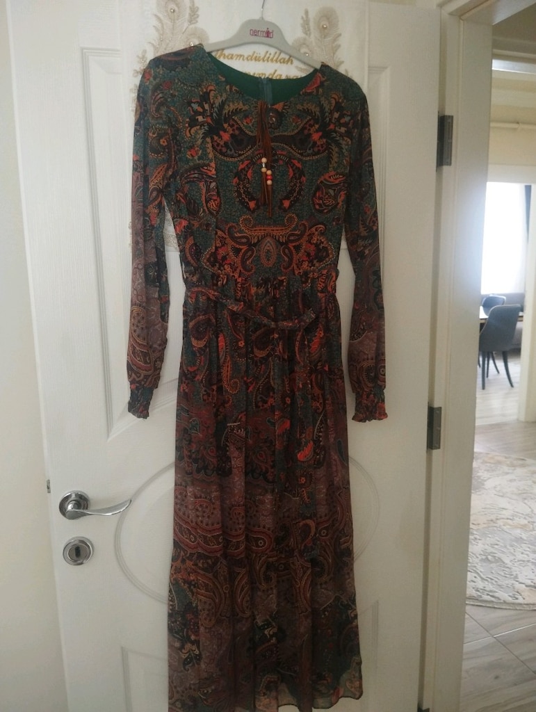 astarlı sifon elbise - 2