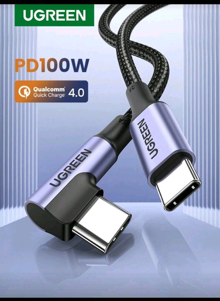 UGREEN 100W PD TypeC Kablosu Hızlı Şarj Kablosu 90Derece - 7