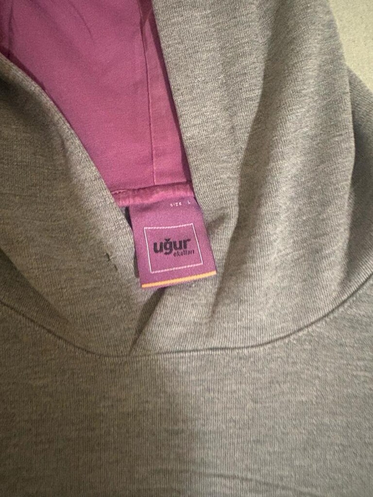 ACİL ‼ Uğur Okulları Gri Kapşonlu Sweatshirt L Beden - 2