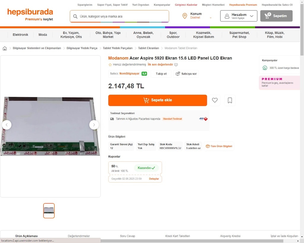 Acer Aspire 5920 ZD1 Notebook Parçaları - 11