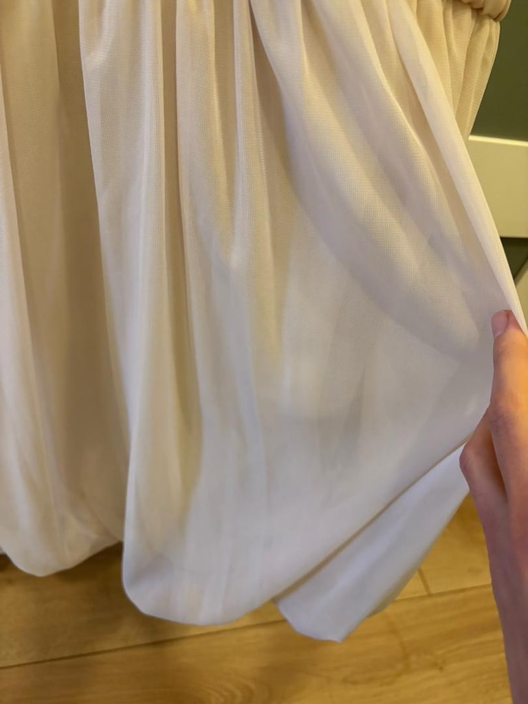 H&M Pudra Fırfırlı Uzun Elbise - 7