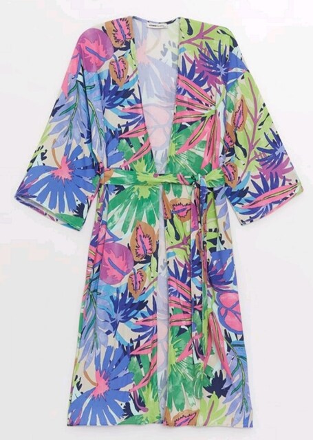 ÇİÇEK DESENLİ KİMONO KAFTAN ABAYA LCW koton viskon DeFacto