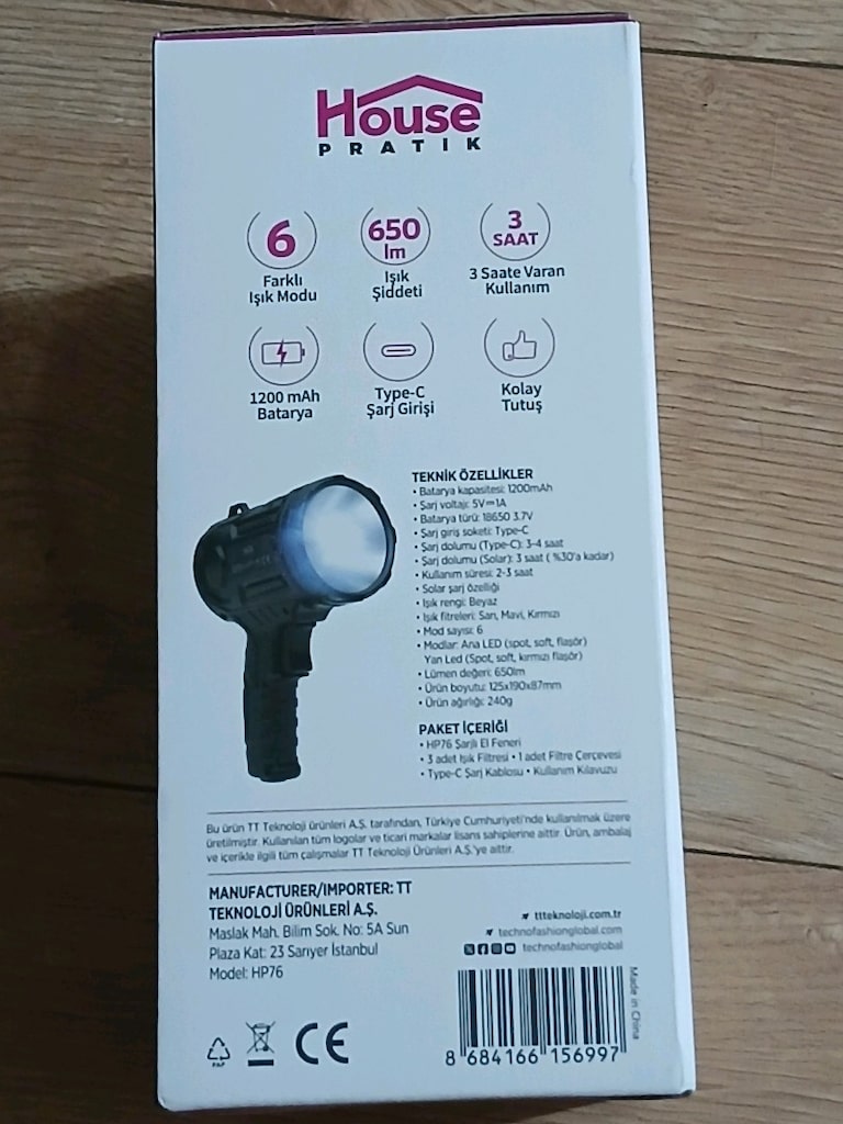 solar şarjlı el feneri - 3
