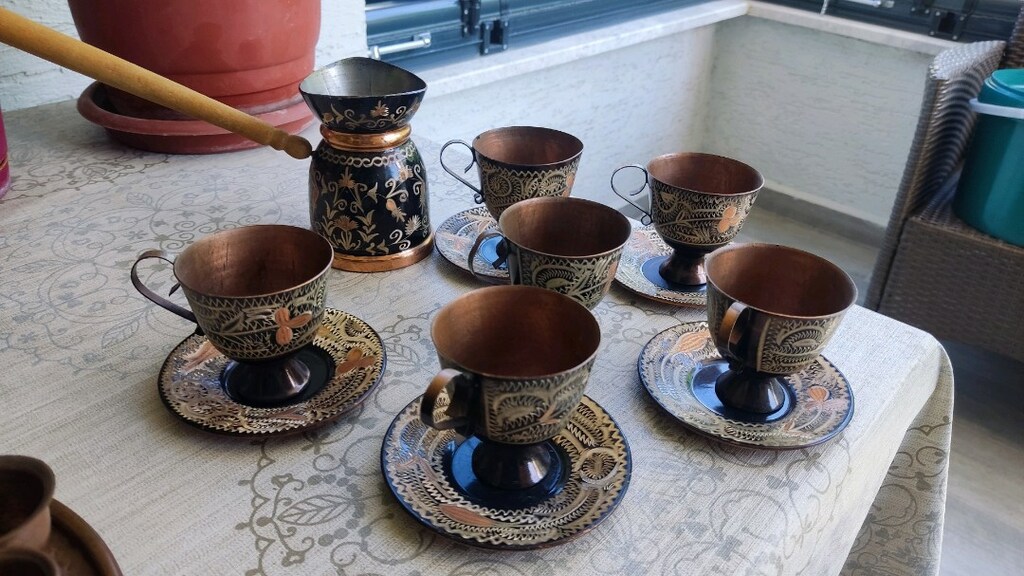 Bakır Semaver ve Fincan setleri - 5