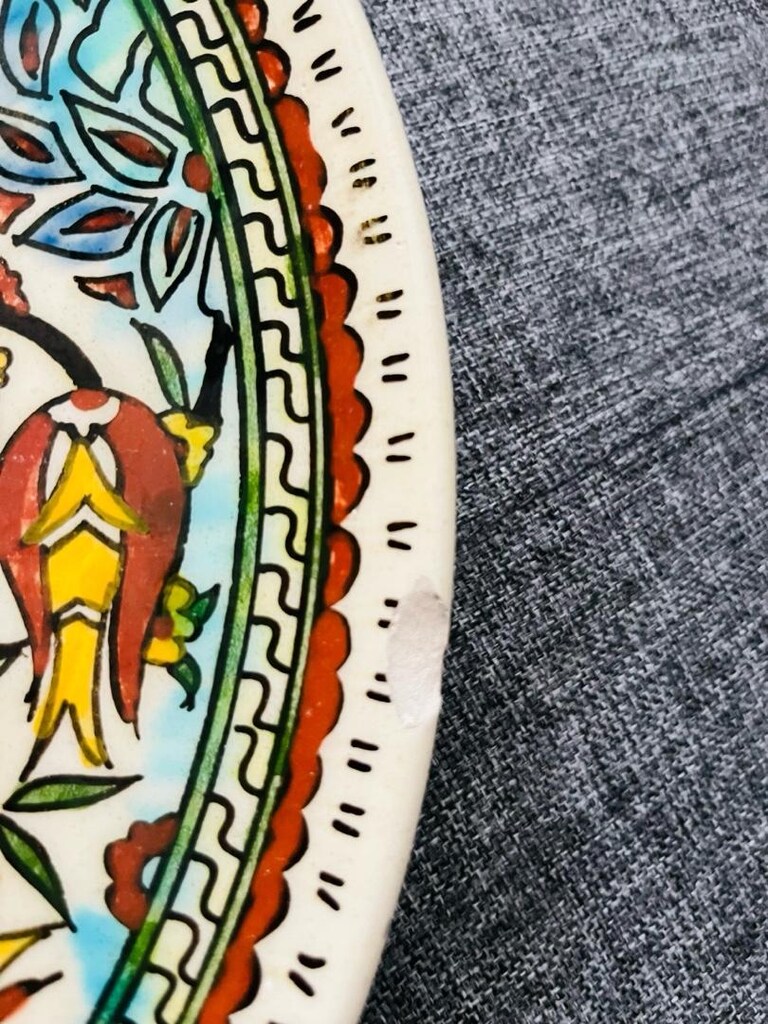 Kütahya çini sanatı el boyaması tabak - 8