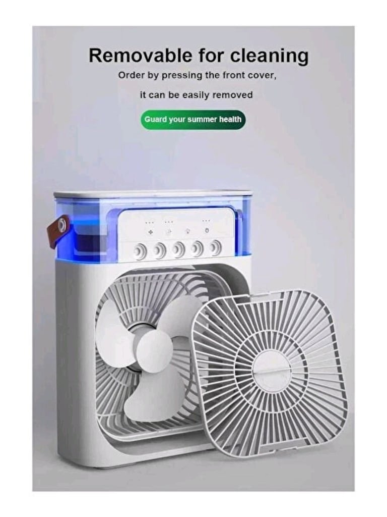 Coverzone Mini Buharlı Hava Soğutucu, Taşınabilir Portatif Klima, Mobi - 5