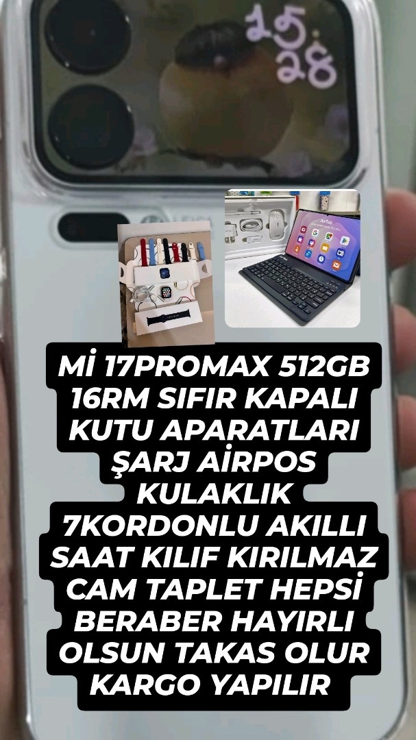 Mİ 17PROMAX 512GB 16RM SIFIR KAPALI KUTU APARATLARI MEVCUT TAKAS OLUR