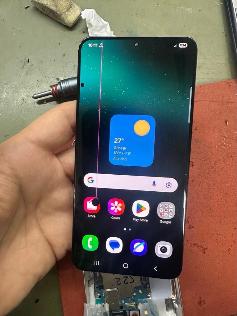 samsung s22 lekeli çizgili ekran - 4