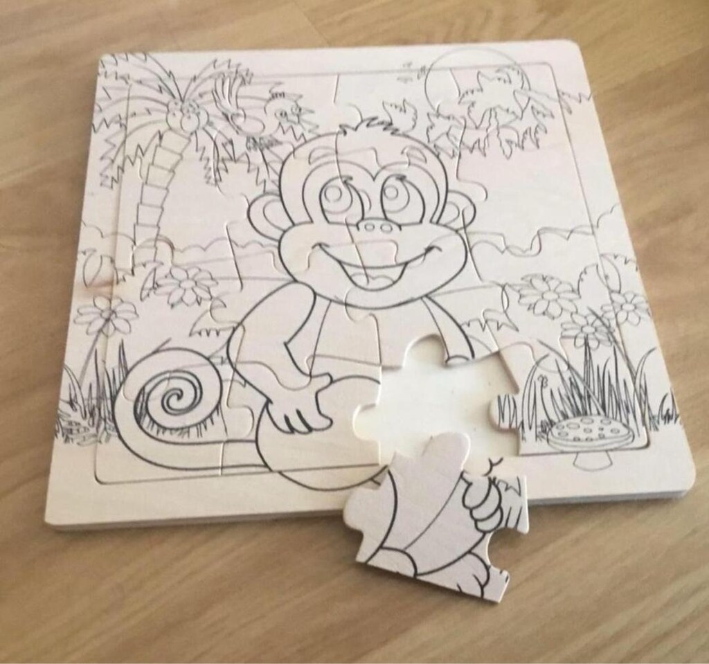 Çocuğunuz boyasın diye ahşap puzzle - 3