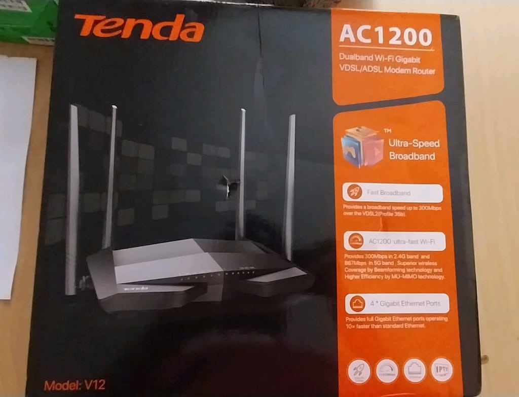 Sıfır kutu Tenda V12 AC1200 Modem