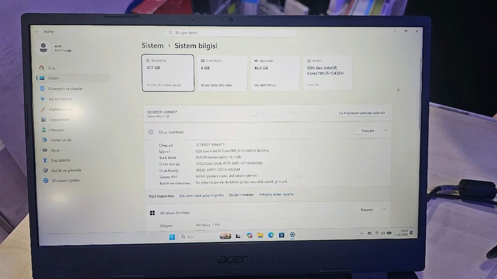 Acer Nitro i5 - 2