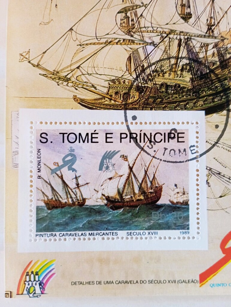 1989 São Tomé ve Príncipe – Yelkenli Gemiler Blok Pul - 3