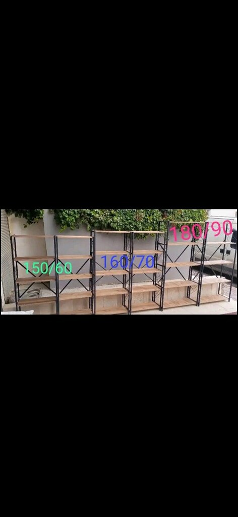 METAL AHŞAP DÜKKAN RAFI KİTAPLIK ÇİÇEKLİK - 17