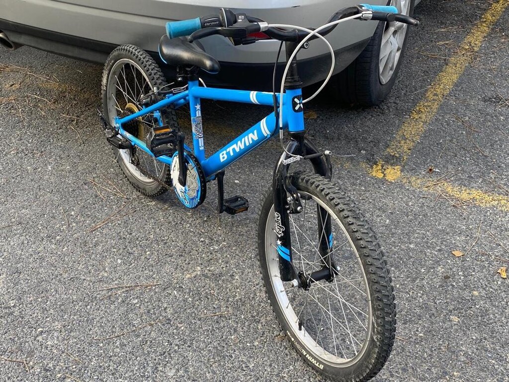 Btwin Racingboy 320 Decathlon 6 vites mavi Rockrider Çocuk bisikleti - 2