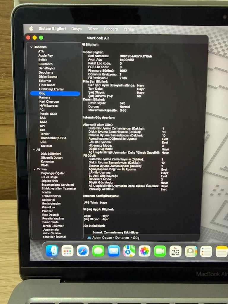 MacBook Air / M1 / 13 inç / 8 GB Ram / 256 GB Ssd - 3