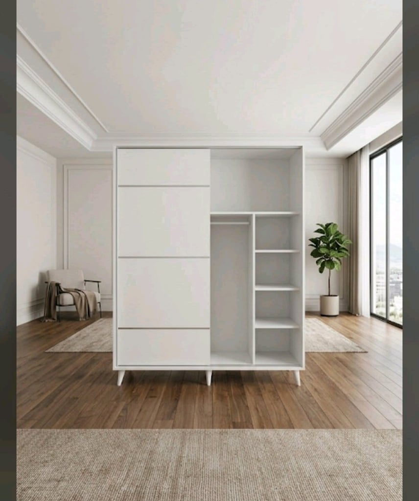 DOLAP ELBİSE DOLABI GARDROP SÜRGÜLÜ AYNALI DOLAP - 2