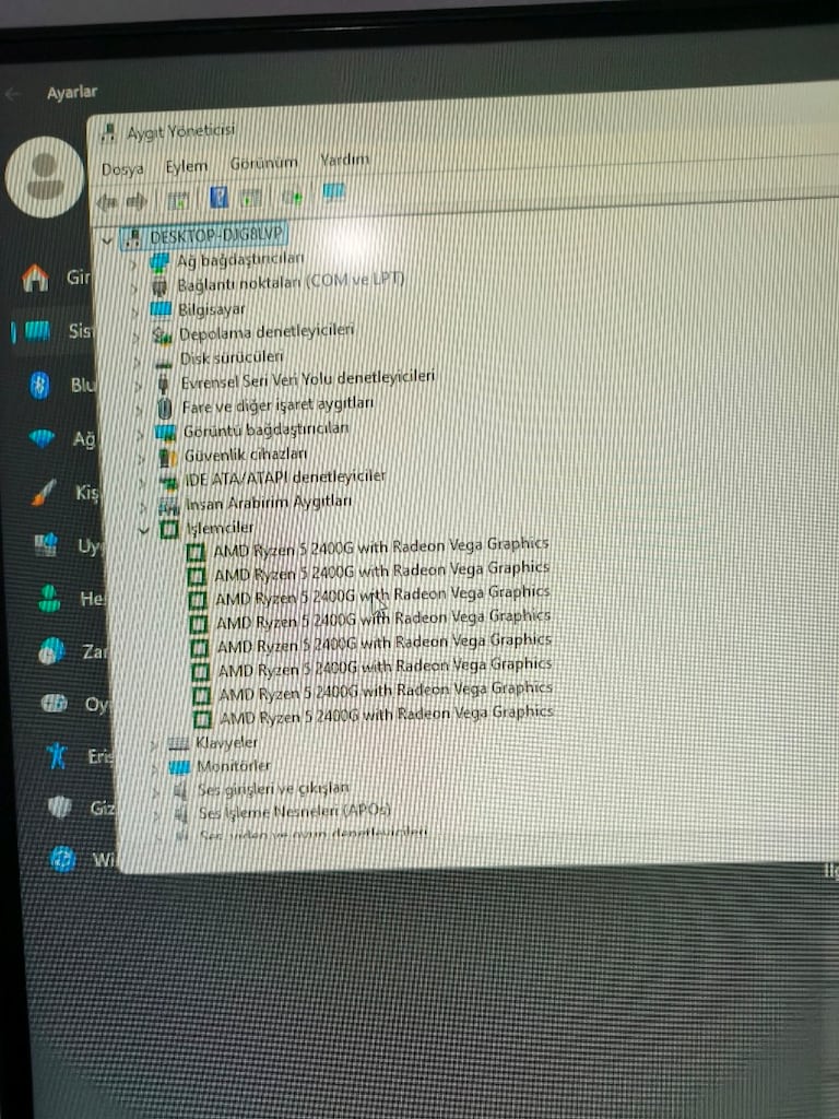Oyuncu Bilgisayarı Kendinden Ekran Kartlı Amd Ryzen 5 2400 g İşlemcili - 5