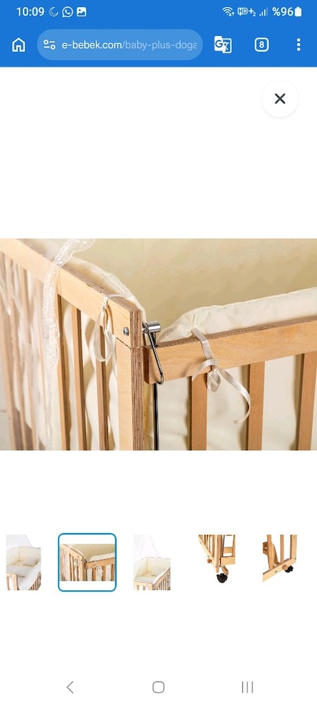 baby plus Ahşap Asansörlü Beşik 70X130 - 6