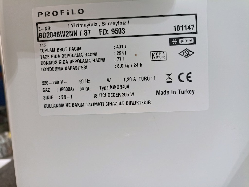 Profilo No Frost Buzdolabı - 8