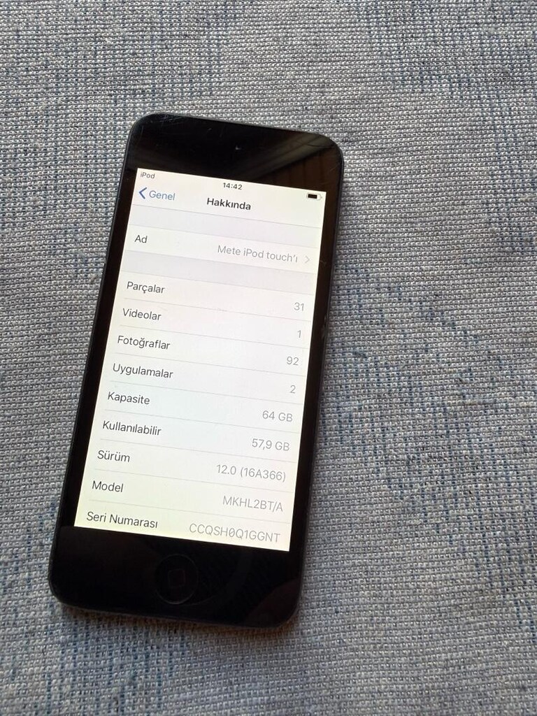 iPod touch (6. Nesil) iPod touch Kapasite 64 GB Çıkış Yılı: 2015 - 3