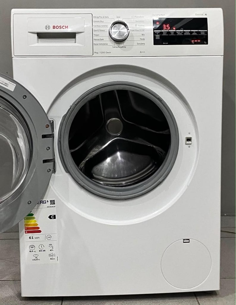 BOSCH 9 KG SERİE 6 MODEL 1200 DEVİRLİ ÇAMAŞIR MAKİNESİ HEMEN TESLİM - 3