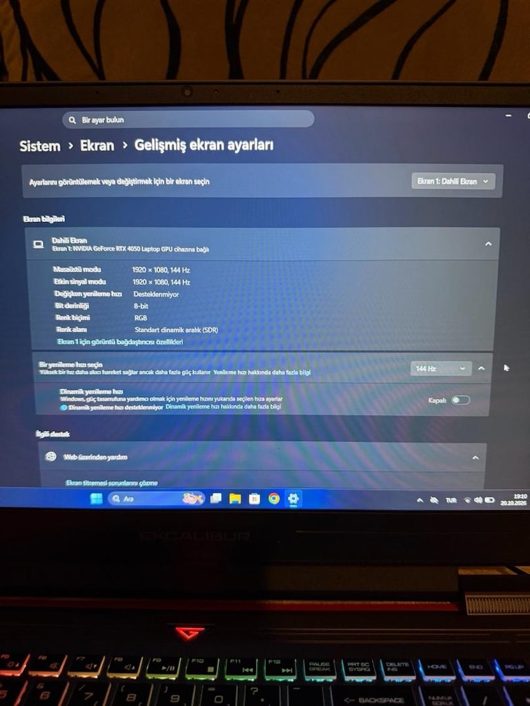 Casper Excalibur RTX 4050 6 GB Ekran Kartı 32 GB Ram 1 TB SSD 144Hz - 6