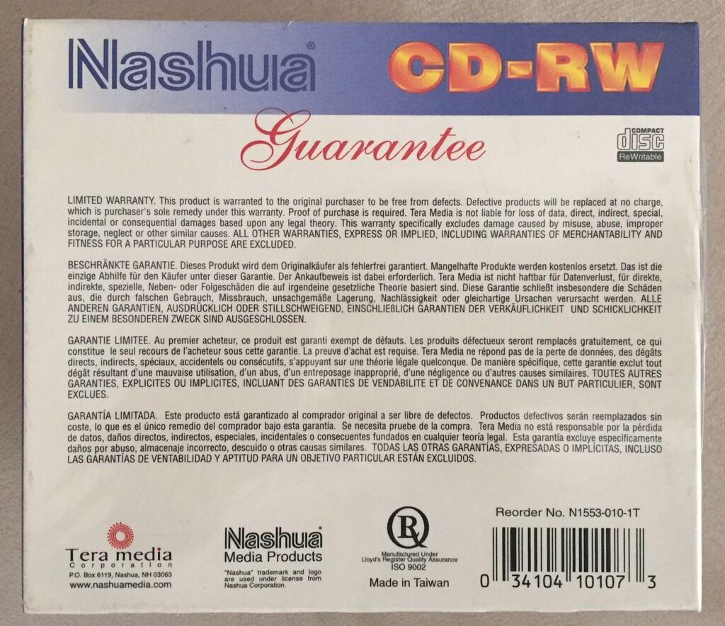 Nashua CD-RW 10 Adet tek tek kutulu sıfır orjinal paketinde - 3