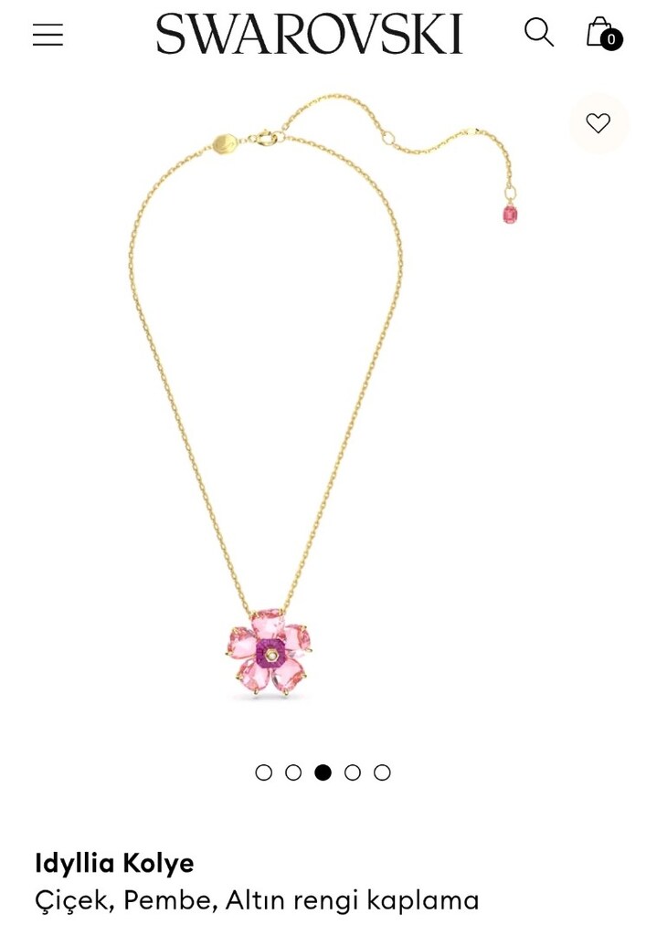 SWAROVSKİ FLORERE PEMBE RENKLİ KOLYE - 4