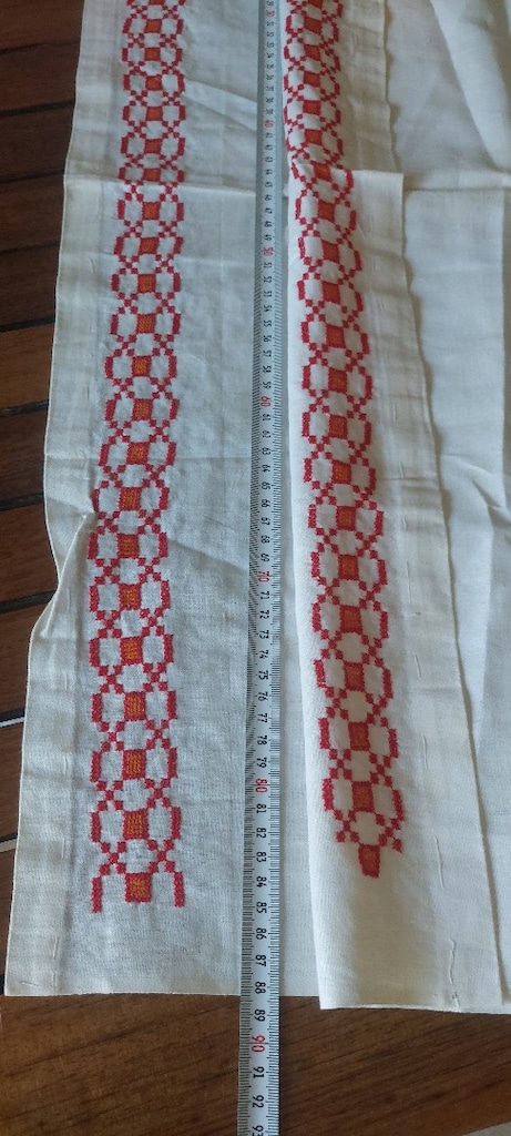 KANAVİCE ÖRTÜ DOKUMA KUMAŞ UZERI ELISI YİKANMADİ SANDIK SIFIR 95/90cm - 4