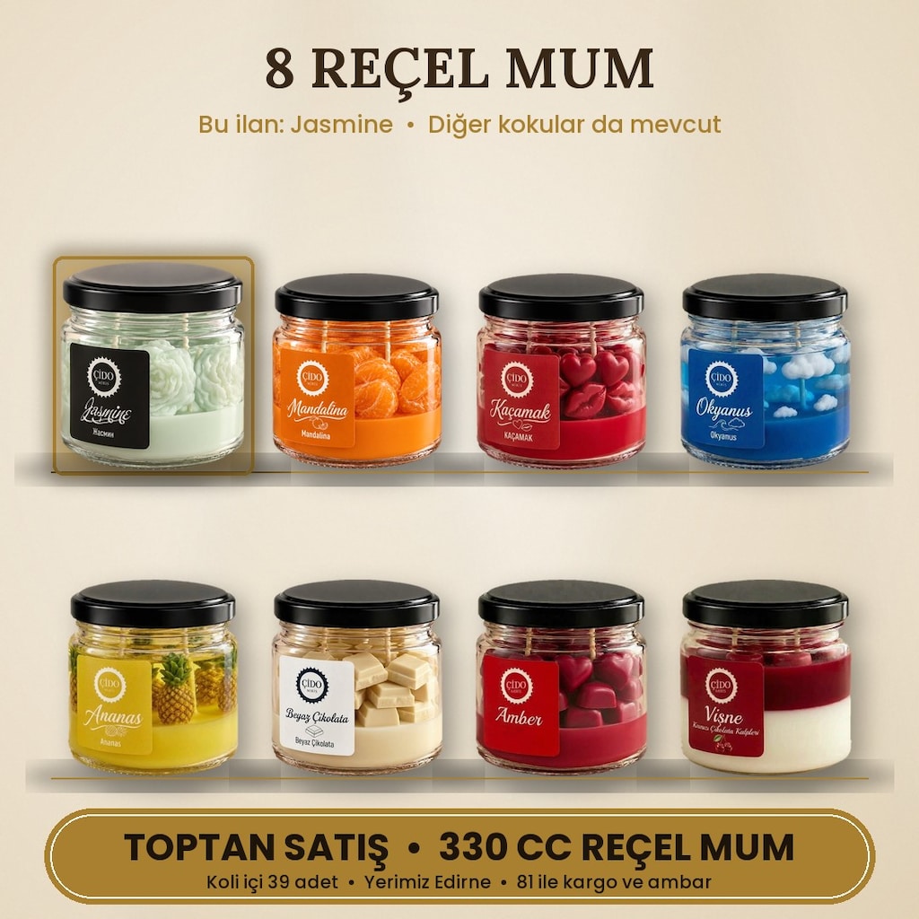 JASMINE KOKULU REÇEL MUM ÇİDO MİRİS 330CC | TOPTAN SATIŞ - 3