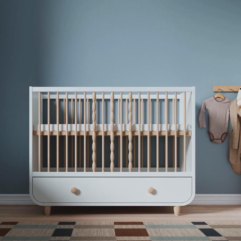 IKEA MYLLRA Bebek Karyolası | Bej | Şilte ve Ek Aksesuar Dahil - 4