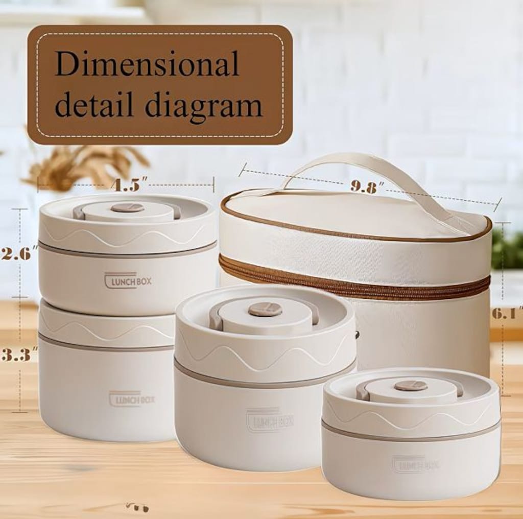 Termo Yalıtımlı Yiyecek Saklama Kabı Seti - Lunch Box 4’lü set - 12