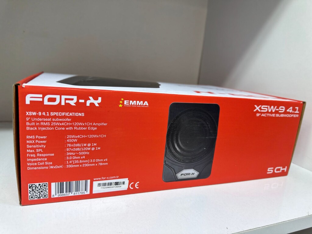 For-X XSW-9 4.1 5 KANAL KENDİNDEN AMFİLİ AKTİF KOLTUK ALTI BASS - 2