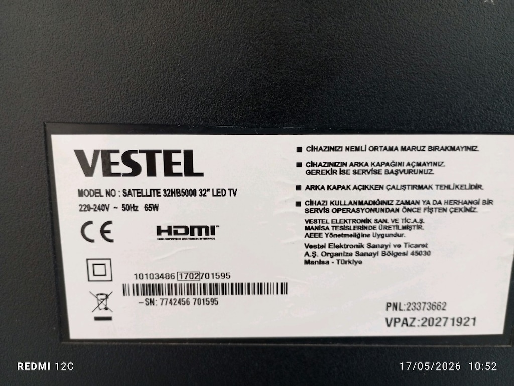 vestel 82 ekran led tv ekranı kırık çalışıyor parça niyetine uydulu - 3