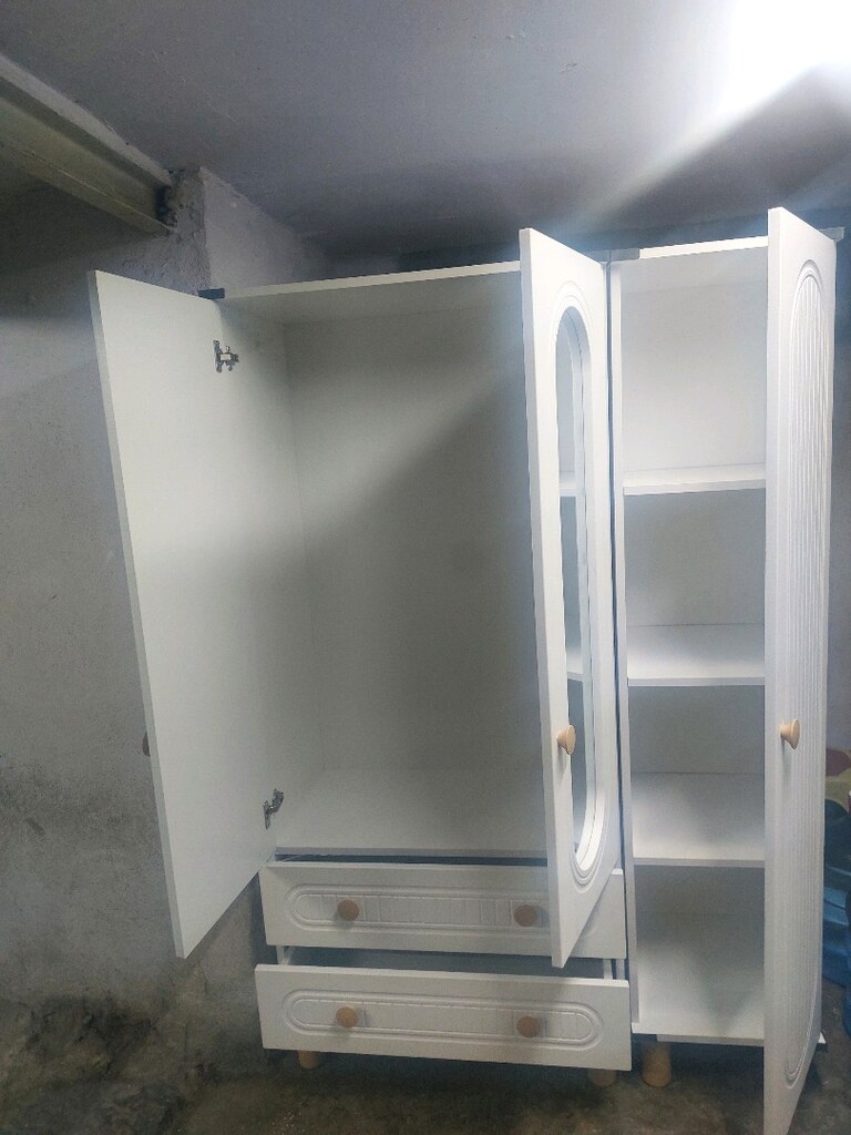 sıfır 3 kapaklı bohem model elbise dolabı kendi imalatımız - 2
