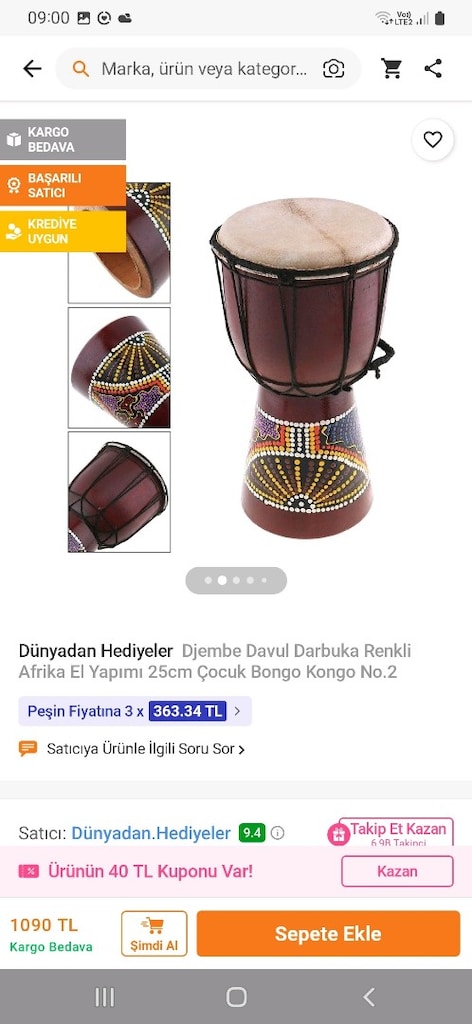 davul ahşap oyuncak - 2