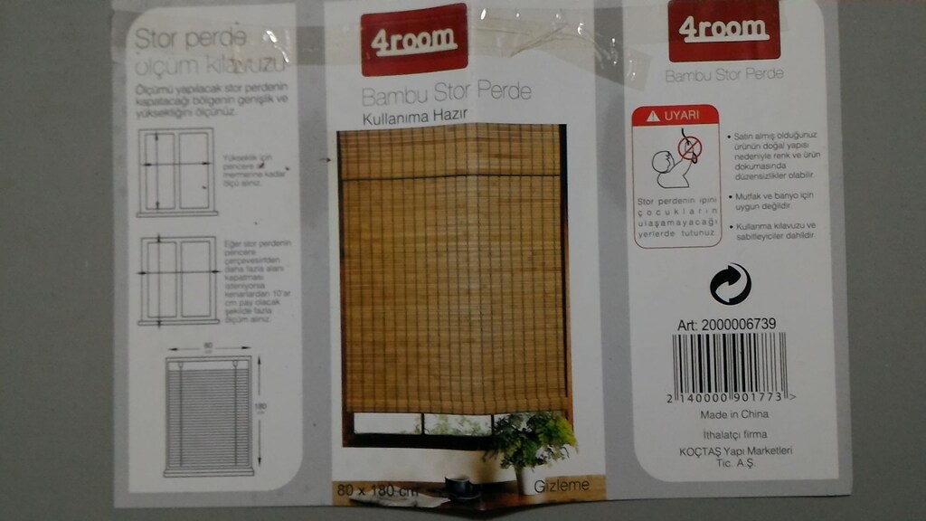 4room Gerçek Bambu Örme 80x180 cm. Stor Perde - 6