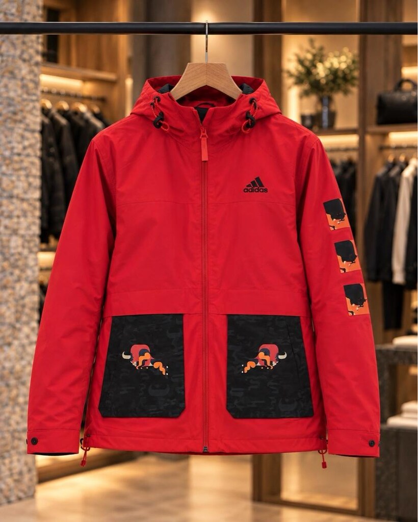 Orjinal Adidas L beden Kapşonlu CNY serisi Mont