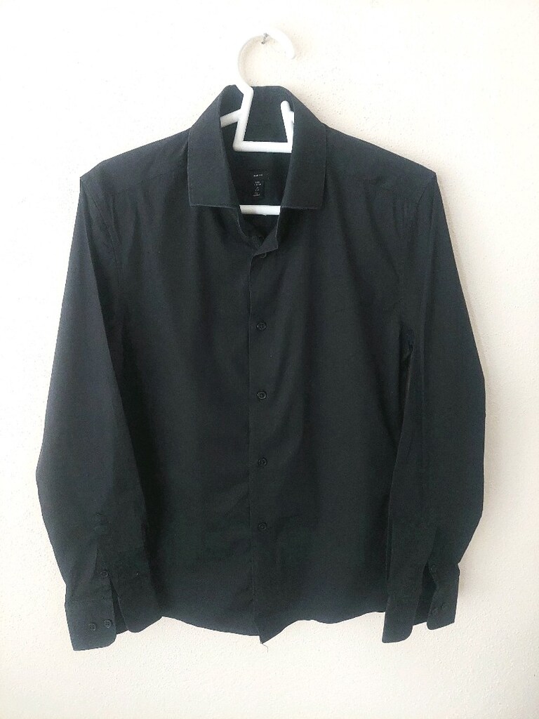 H&M erkek gece siyahı slim fit gömlek - 2
