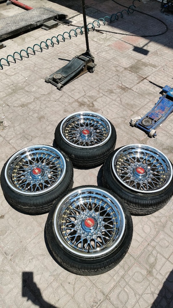 16 inç 4*100 sıfır krom bbs jant lastik rs2 9/10 ofset sıfır set - 3